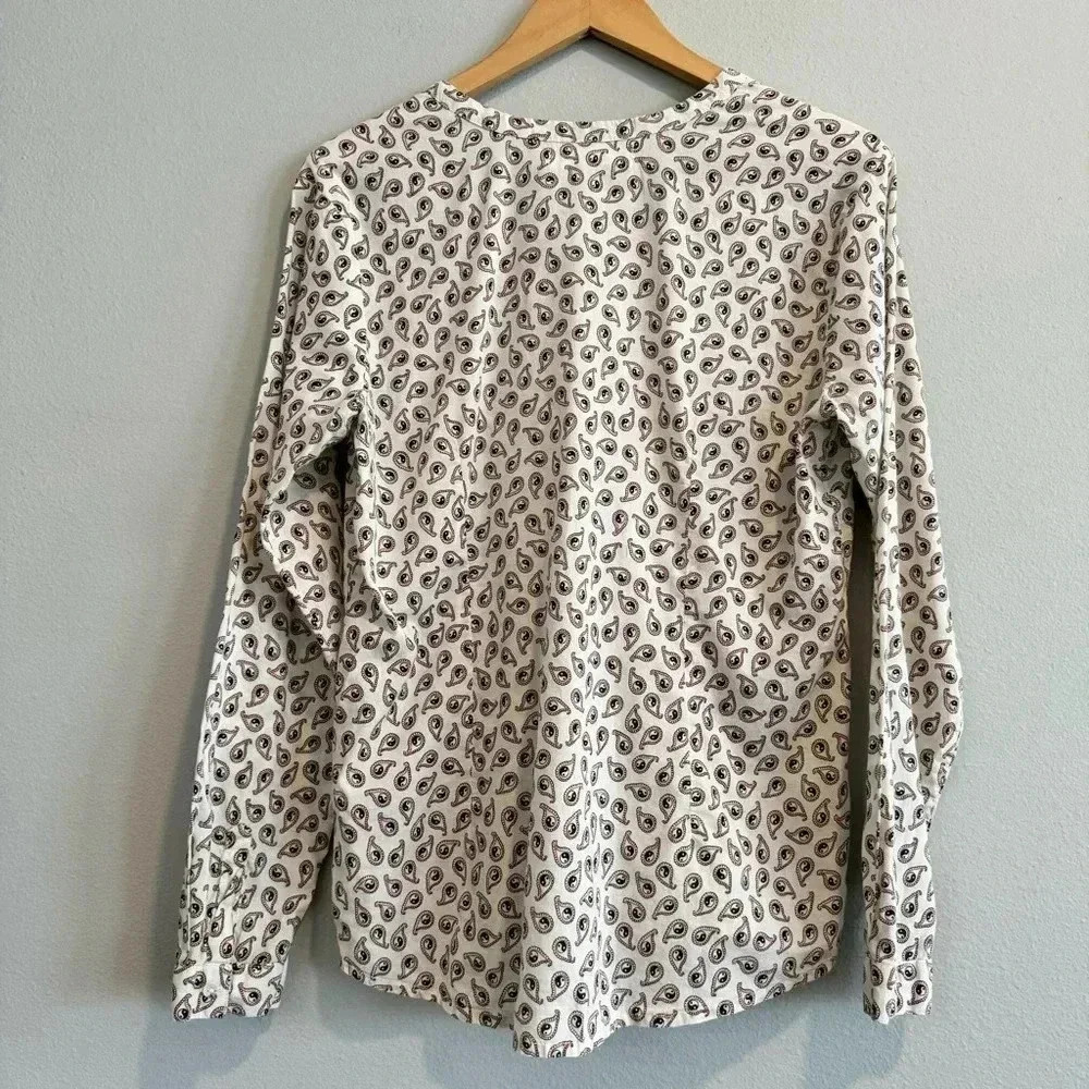 Nice Things Paloma S Button Up Blouse Ying Yang Print Long Sleeve V Neck 42 - Picture 2 of 6